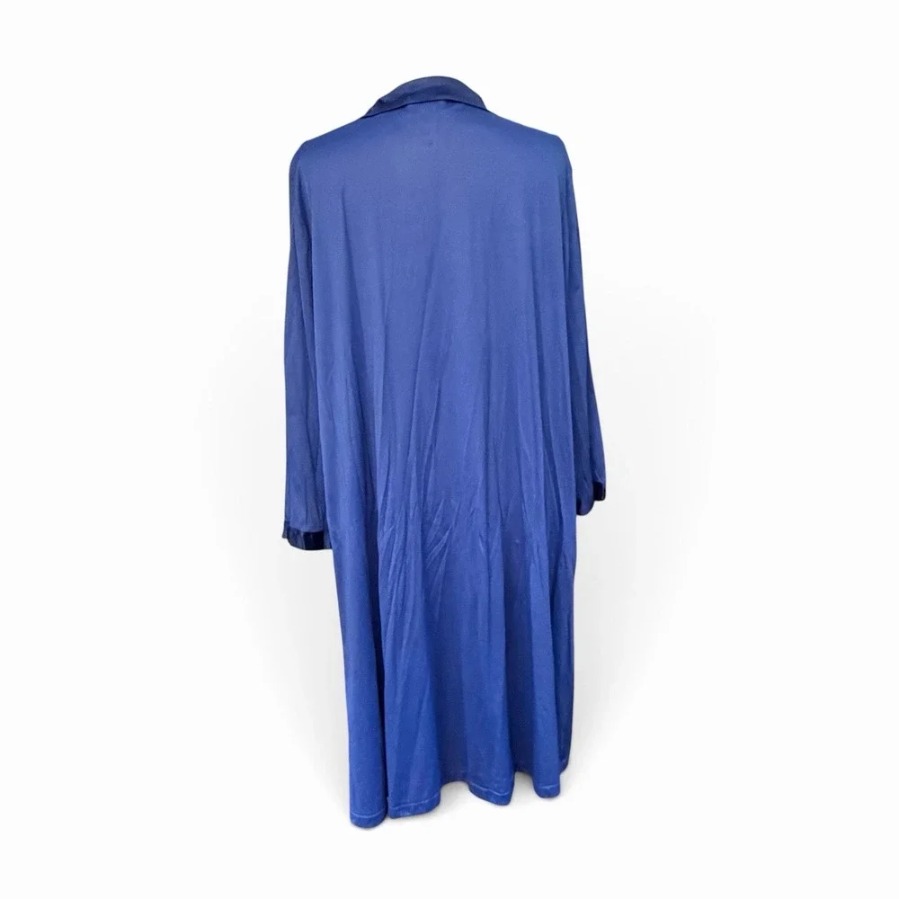 VANITY FAIR Nightgown Gown Robe Button Up Nylon Periwinkle Vintage XL Tradwife